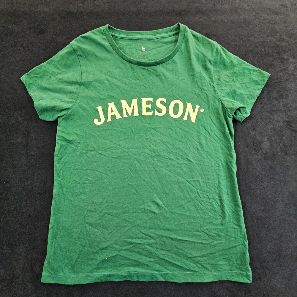 Jameson Irish Whiskey Green‎ Short Sleeve Cotton T-Shirt Women's L